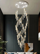 GobekUsa Crystal Ceiling Chandelier: Modern Nordic Design, Long Staircase Pendant Lamp