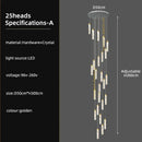 GobekUsa Crystal Ceiling Chandelier: Modern Nordic Design, Long Staircase Pendant Lamp