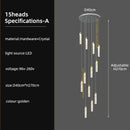 GobekUsa Crystal Ceiling Chandelier: Modern Nordic Design, Long Staircase Pendant Lamp