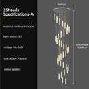 GobekUsa Crystal Ceiling Chandelier: Modern Nordic Design, Long Staircase Pendant Lamp