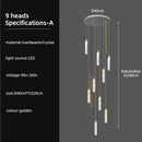 GobekUsa Crystal Ceiling Chandelier: Modern Nordic Design, Long Staircase Pendant Lamp