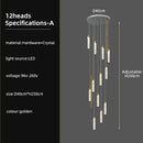 GobekUsa Crystal Ceiling Chandelier: Modern Nordic Design, Long Staircase Pendant Lamp