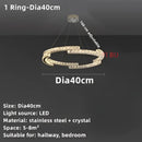 GobekUsa Crystal Ceiling Chandelier: Modern Stainless Steel LED Indoor Lighting for Living Room & Bedroom