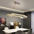 GobekUsa Crystal Ceiling Chandelier: Modern Stainless Steel LED Indoor Lighting for Living Room & Bedroom