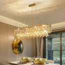 GobekUsa Crystal Ceiling Chandelier: Modern Stainless Steel Lustre Lighting for Home Decor