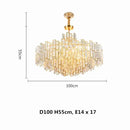 GobekUsa Crystal Ceiling Chandelier: Modern Stainless Steel Lustre Lighting for Home Decor