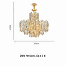 GobekUsa Crystal Ceiling Chandelier: Modern Stainless Steel Lustre Lighting for Home Decor