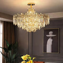 GobekUsa Crystal Ceiling Chandelier: Modern Stainless Steel Lustre Lighting for Home Decor