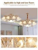 GobekUsa Crystal Ceiling Chandelier: Nordic Modern Luxury for Living Room, Hotel, Lobby.
