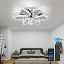 GobekUsa Crystal Ceiling Fan: LED Remote Control Chandelier for Bedroom & Living Room