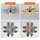 GobekUsa Crystal Ceiling Fan: LED Remote Control Chandelier for Bedroom & Living Room