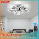 GobekUsa Crystal Ceiling Fan: LED Remote Control Chandelier for Bedroom & Living Room