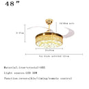 GobekUsa Crystal Ceiling Fan Light Remote Chandelier Bedroom Living Room
