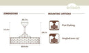 GobekUsa Crystal Ceiling Fan with Birdcage Design, Iron Lampshade, Variable Frequency Remote Control