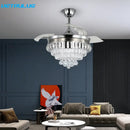 GobekUsa Crystal Ceiling Fan with LED Light and Remote Control