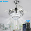 GobekUsa Crystal Ceiling Fan with LED Light and Remote Control