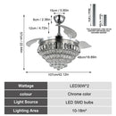 GobekUsa Crystal Ceiling Fan with LED Light and Remote Control
