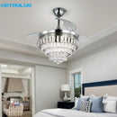 GobekUsa Crystal Ceiling Fan with LED Light and Remote Control