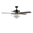 GobekUsa Crystal Ceiling Fan with Light & Remote Control, 52 Inch Luxury Design