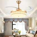 GobekUsa Crystal Ceiling Fans with LED Light & Remote Control, Gold Finish