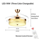 GobekUsa Crystal Ceiling Fans with LED Light & Remote Control, Gold Finish