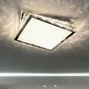GobekUsa Crystal Ceiling Lamp: Modern Gold Light Luxury LED Square Chrome Indoor Lighting