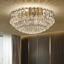 GobekUsa Crystal Ceiling Lamp: Modern Simple Golden Round Light for Living Room, Bedroom, Study