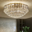 GobekUsa Crystal Ceiling Lamp: Modern Simple Golden Round Light for Living Room, Bedroom, Study