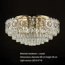 GobekUsa Crystal Ceiling Lamp: Modern Simple Golden Round Light for Living Room, Bedroom, Study