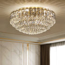 GobekUsa Crystal Ceiling Lamp: Modern Simple Golden Round Light for Living Room, Bedroom, Study
