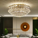 GobekUsa Crystal Ceiling Lamp: Modern Simple Golden Round Light for Living Room, Bedroom, Study