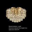 GobekUsa Crystal Ceiling Lamp: Modern Simple Golden Round Light for Living Room, Bedroom, Study