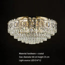 GobekUsa Crystal Ceiling Lamp: Modern Simple Golden Round Light for Living Room, Bedroom, Study