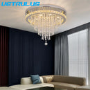 GobekUsa Crystal Ceiling Lamp Smart LED Chandelier Remote Control Hanging Decor