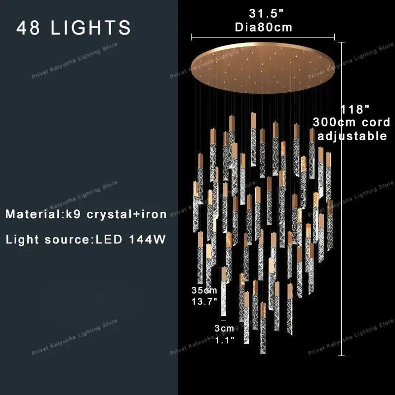 GobekUsa Crystal Ceiling Pendant Lights - Adjustable, Elegant, Circular Design, photo 8 of 15