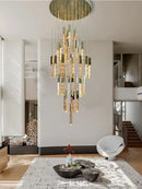 GobekUsa Crystal Ceiling Pendant Lights - Adjustable, Elegant, Circular Design