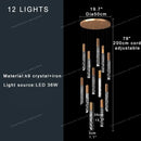 GobekUsa Crystal Ceiling Pendant Lights - Adjustable, Elegant, Circular Design
