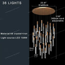 GobekUsa Crystal Ceiling Pendant Lights - Adjustable, Elegant, Circular Design