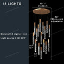GobekUsa Crystal Ceiling Pendant Lights - Adjustable, Elegant, Circular Design