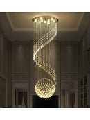 GobekUsa Crystal Chain Pendant Light Chandelier for Living Room and Staircase