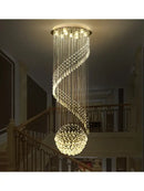 GobekUsa Crystal Chain Pendant Light Chandelier for Living Room and Staircase
