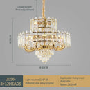 GobekUsa Crystal Chandelier: American Luxury LED Pendant for Living Room, Dining Room, and Bedroom