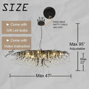 GobekUsa Crystal Chandelier: Black/Gold/Chrome Ceiling Lamp for Living Room & Dining Table