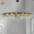 GobekUsa Crystal Chandelier: Black/Gold/Chrome Ceiling Lamp for Living Room & Dining Table