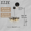 GobekUsa Crystal Chandelier: Black/Gold/Chrome Ceiling Lamp for Living Room & Dining Table