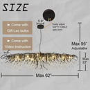 GobekUsa Crystal Chandelier: Black/Gold/Chrome Ceiling Lamp for Living Room & Dining Table