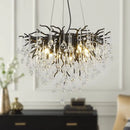 GobekUsa Crystal Chandelier: Black/Gold/Chrome Ceiling Lamp for Living Room & Dining Table