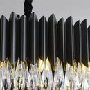 GobekUsa Crystal Chandelier: Black Gold Round LED Pendant Light for Living Room or Bedroom