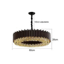 GobekUsa Crystal Chandelier: Black Gold Round LED Pendant Light for Living Room or Bedroom