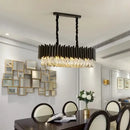 GobekUsa Crystal Chandelier: Black Gold Round LED Pendant Light for Living Room or Bedroom